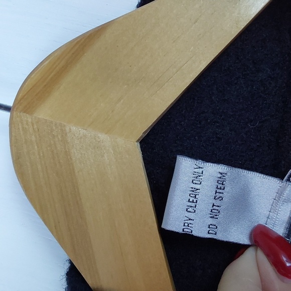 TSD Two Star Dog Black 100% Wool Minimalist Neutral Warm Wrap Coat Chic Sz.M - Picture 14 of 15